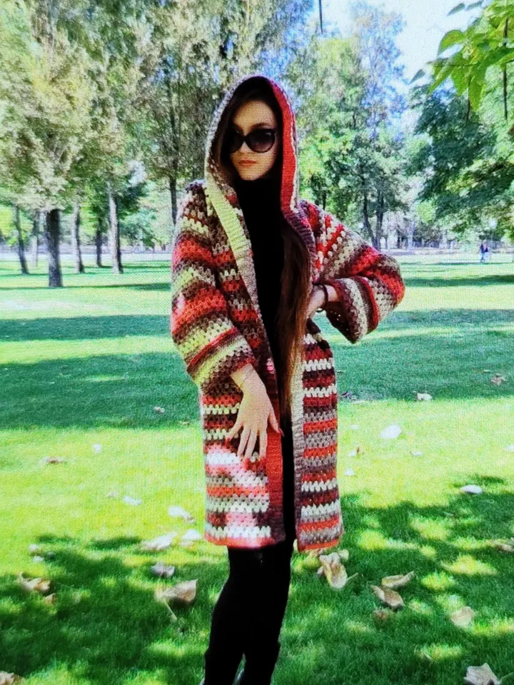 Cardigan crochet pattern, granny stitch cardigan, women cardigan, easy cardigan crochet, hood cardigan, long short cardigan