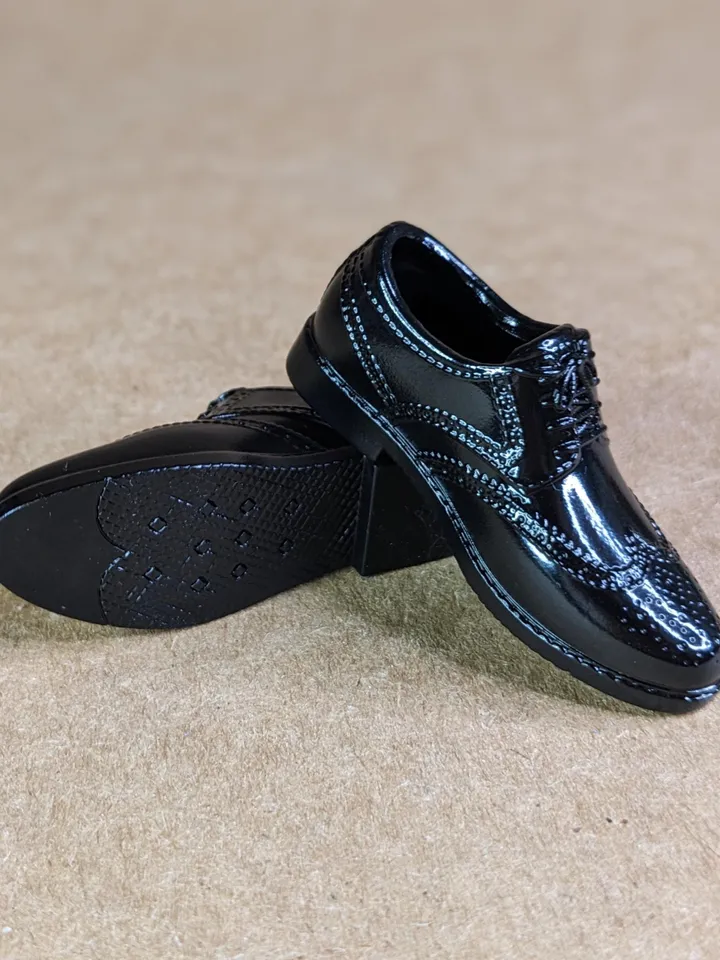 Oxford black lace-up shoes for 12-13 inch male dolls