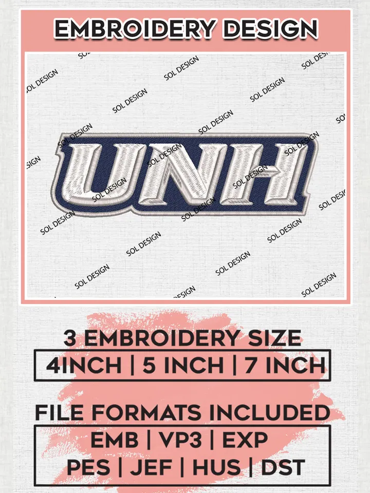 UNH Wildcats College Football Team Logo Word embroidery designs, NCAA New Hampshire Wildcats Logo Machine embroidery files, NCAA Team Logo embroidery designs, NCAA Game Day Machine embroidery designs, Digital Download