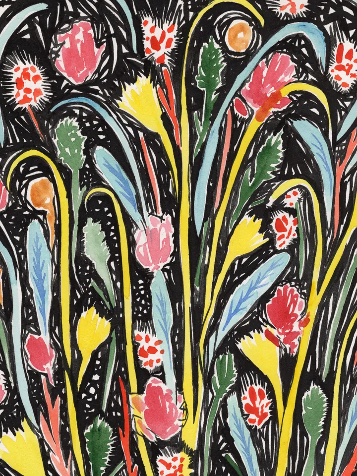 Watercolor painting. Abstraction. Flowers