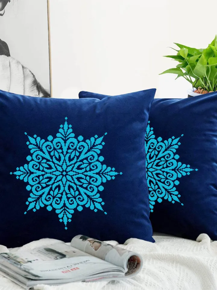 Mandala cross stitch pattern download PDF Easy mandala ornament embroidery PDF Monochrome cross stitch chart Snowflake beginner stitch #M103
