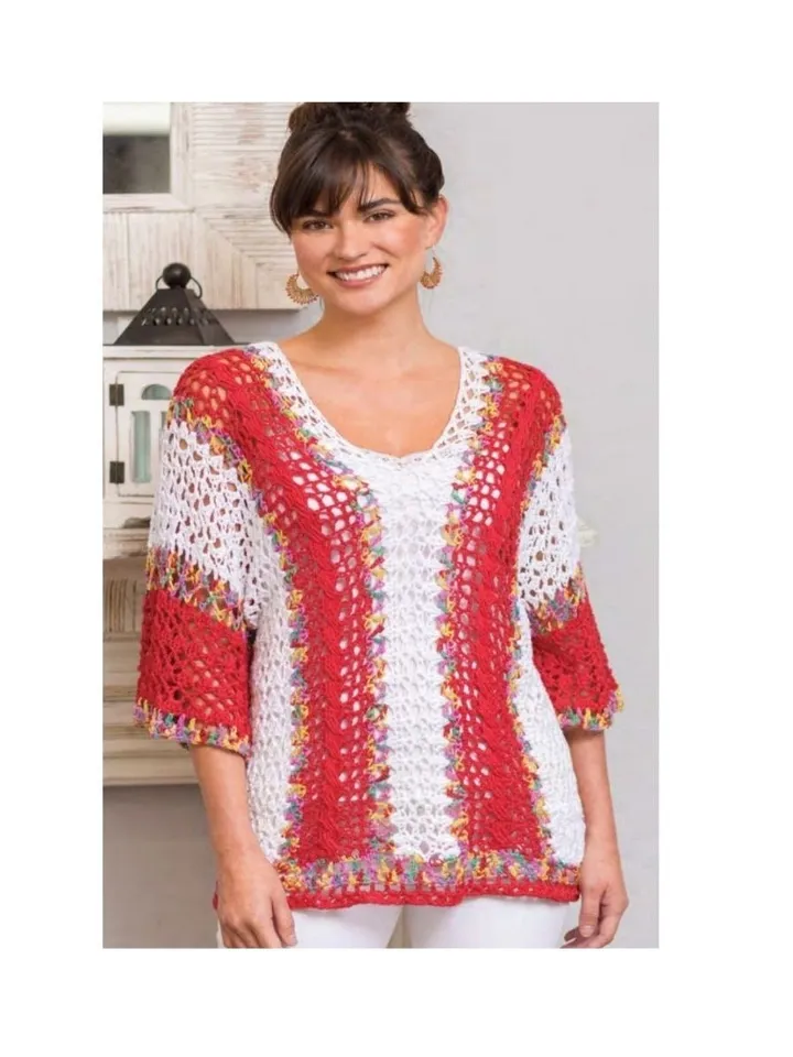 Lace crochet top, tunic crochet pattern, summer crochet women pdf instant download