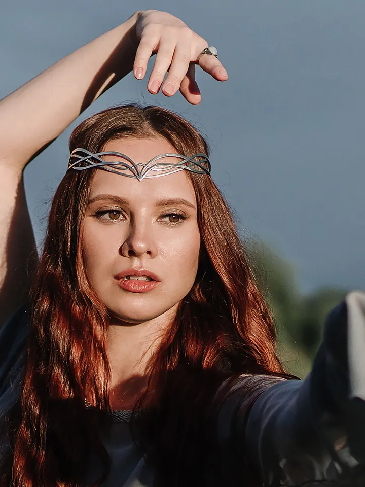 Sorceress diadem fantasy legends Tiara Elven Crown boho romantic Wedding Headpiece Celtic medieval elven Queen Niniane