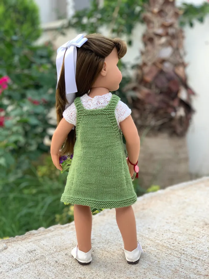 PDF Knitting Pattern Tutorial Sundress for Gotz doll (19&quot;/50 cm), American Girl, eng