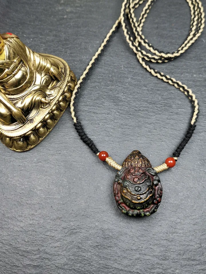 Gandhanra Old Tibetan Tsa Tsa Amulet, Scorpion Guru of Padmasambhava, Scorpion Terma Amulet of Wrathful Kila Transmission