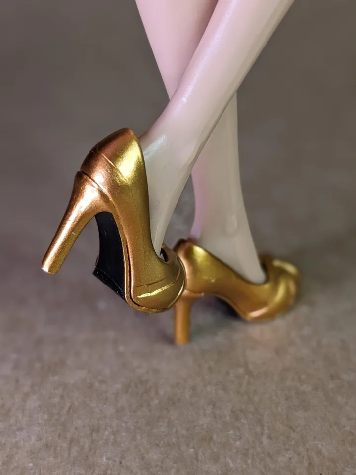 Gold heels sandals for fashion female dolls (Color Infusion, MH)