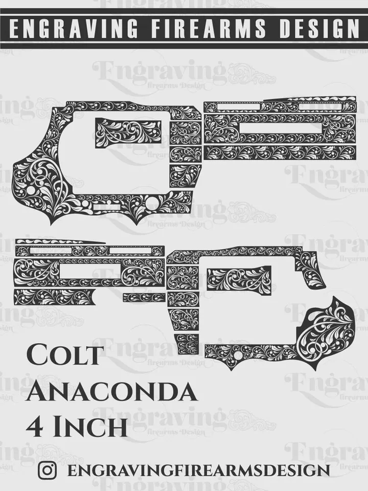 Colt Anaconda 4inch Scroll Design Svg,lasercut,laserengraving,fiberlaser,engravingfiles,laserpattern,engravingdesign,engravingpattern,metalart