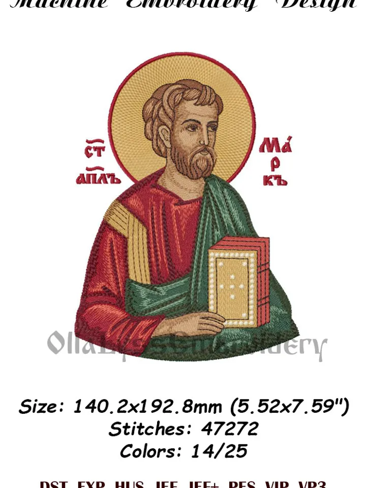 Mark the Evangelist embroidery design