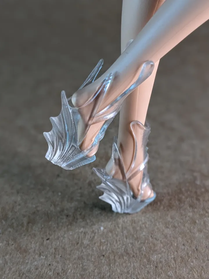Clear wedge sandals for 1/6 scale female dolls