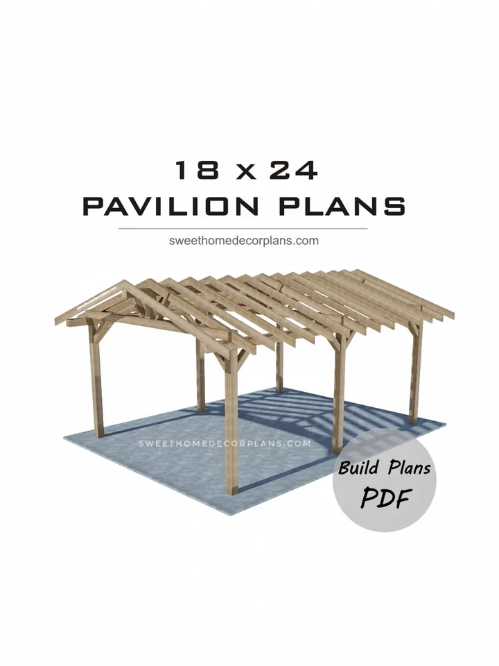 Diy 18 x 24 gable pavilion plans pdf. Carport plans. Patio gazebo plans. Backyard timber frame plans for outdoor. Wooden outdoor gazebo plans. Garage plans.