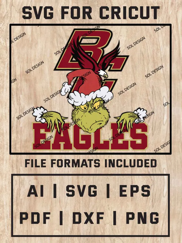 Grinch Boston College Eagles SVG, NCAA College Team SVG Design, NCAA Boston College Eagles SVG, NCAA Boston College Eagles Team Cricut, Christmas Svg, Grinch svg, Digital Download