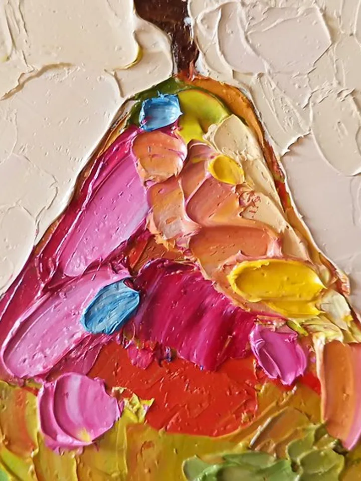 Pear Painting 油畫原作 Original Art 手工油畫 Oil Painting 掛畫 Fruit Art by Verafe