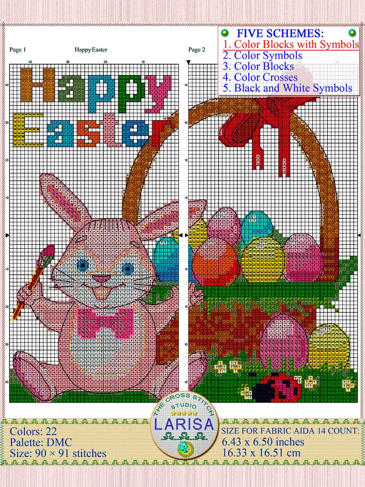 Happy Easter Cross Stitch Pattern | Easter Bunny