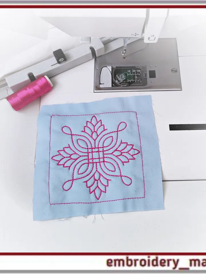 Quilt Block 41 Quilting with floral plant patterns Machine Embroidery Designs
