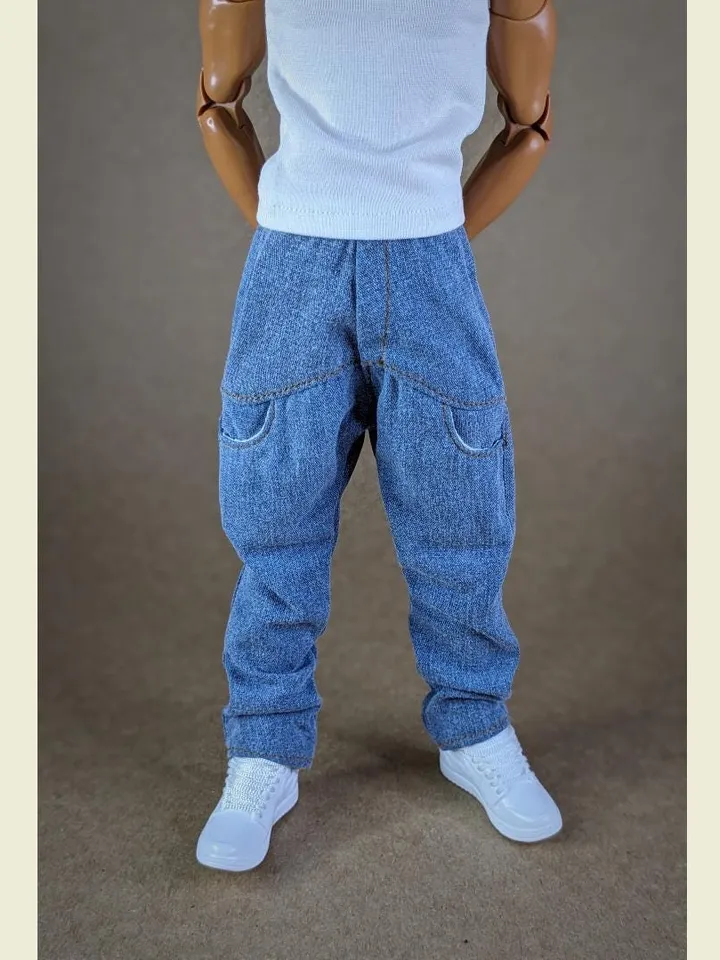 Hip-hop jeans for 12-inch fashion male doll