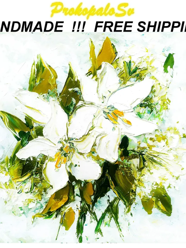 Lily Painting Flower Original Art Original Oil Painting Painting Painting Abstract Floral Painting Gift by ArtProkopaloSv