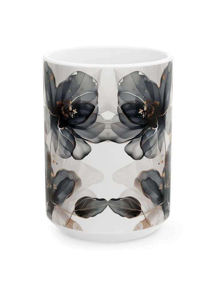 Ceramic Floral Mug, Coffee Lover Gift, Home Decor, Tea Cup, Chic Kitchen Accessory, Mother's Day Gift