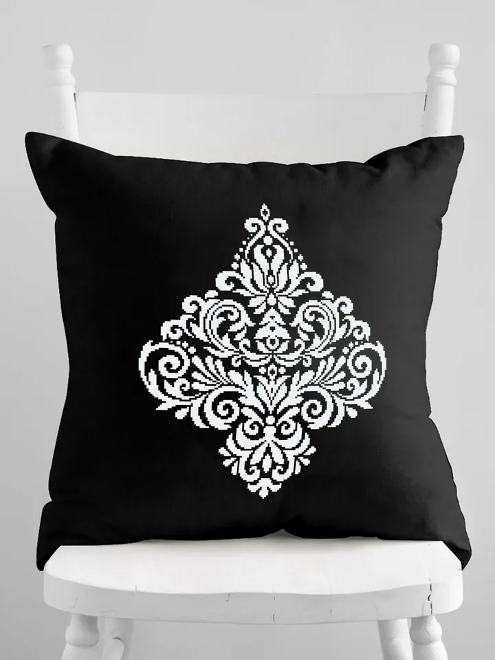 Floral damask ornament cross stitch pattern PDF download Flower mandala cross stitch chart, Floral scroll, Damask pattern digital PDF #M252