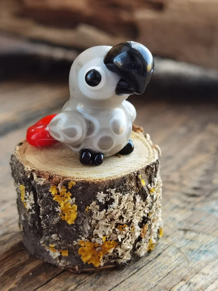 GLASS FIGURINES African grey Parrot figurine Miniature parrot figurine Glass parrot Terrarium figurines Tiny bird Glass bird ornaments