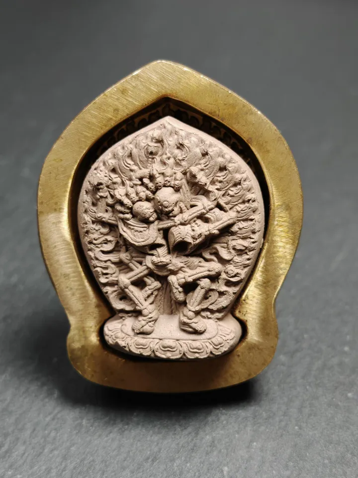 Citipati Tsa Tsa Mold,Shmashana Adhipati Mould,4.5cm Height,Gandhanra Unique Tibetan Buddha Tsha Tsha Mould For Making Clay Statue