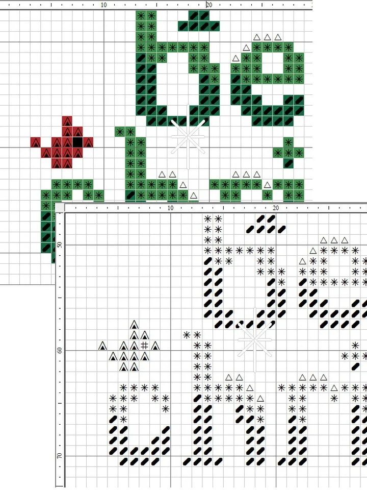 Christmas lettering cross stitch pattern New Year greeting embroidery pdf