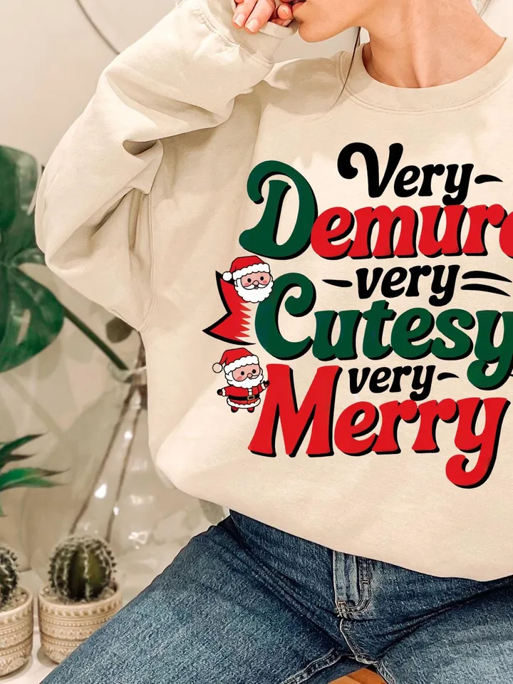 Very Demure Very Cutesy Very Merry Png PNG, Demure Merry Png PNG, Very Demure Christmas png PNG, Gift For Demure Girls Women, Demure Merry