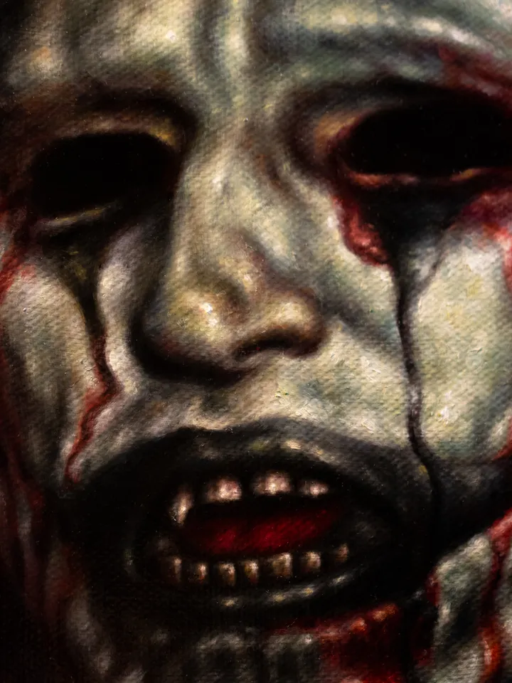 Original oil painting Hell House Clown