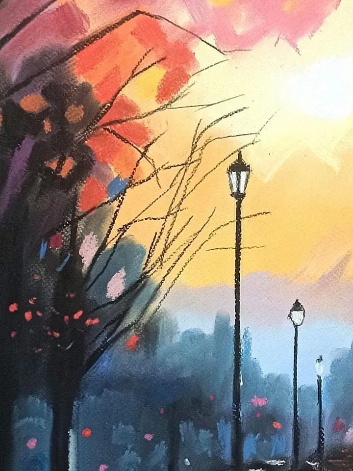 Big Ben London hand drawn pastel painting | Custom Cityscape painting from photo