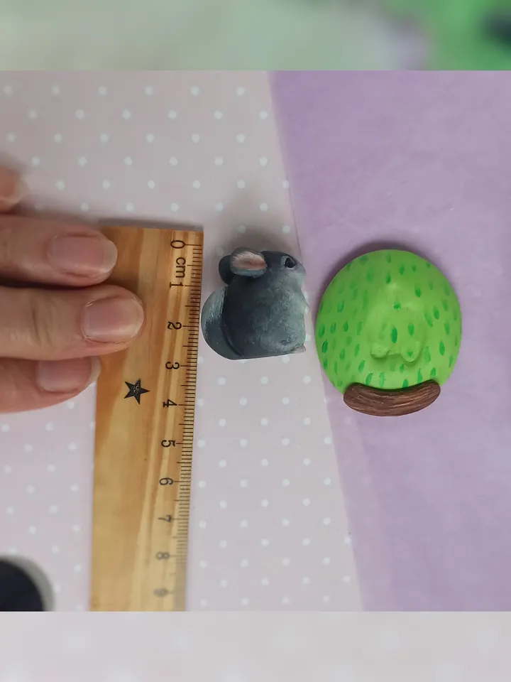 Handmade tiny chinchilla memorial figurine (US discount)