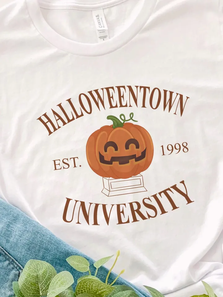 Дизайн сублимации на Хэллоуин, клипарт PNG на Хэллоуин, клипарт HalloweenTown, дизайн университета на Хэллоуин, дизайн футболки на Хэллоуин
