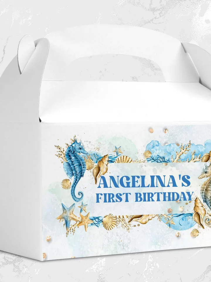 Editable Gable Box ONEder the Sea First Birthday Label; Under the Sea Party; Ocean Party Birthday Template Instant Download; SE1