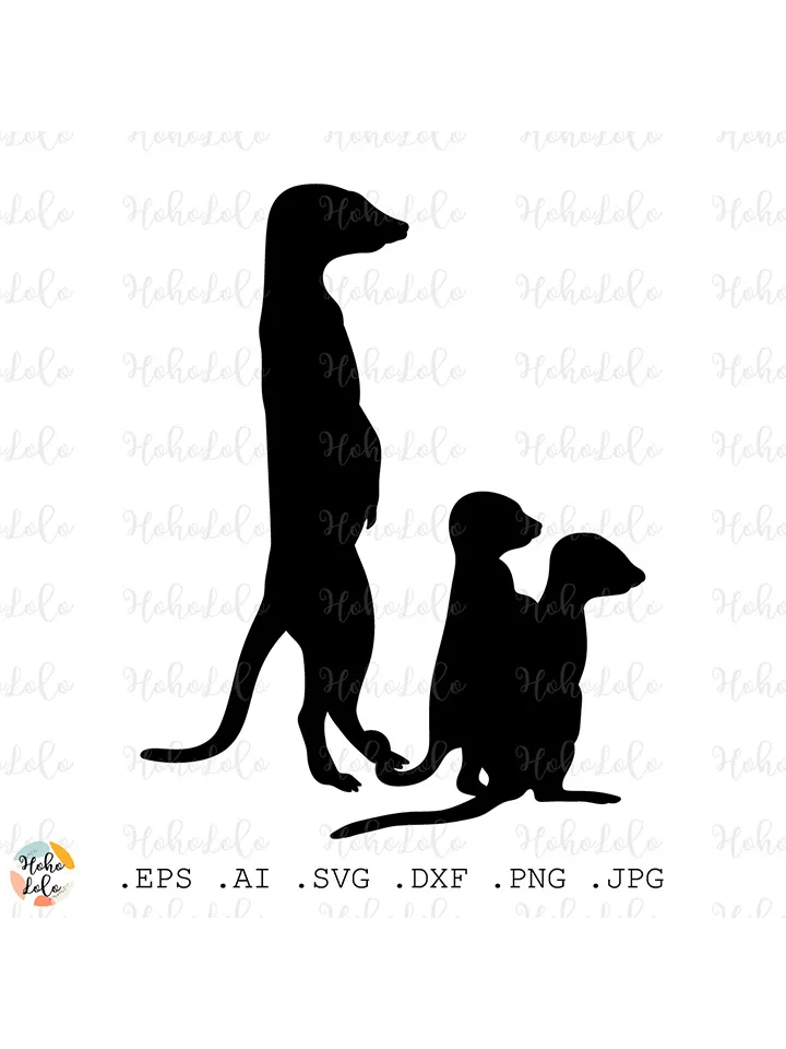 Meerkat Svg, Meerkat Silhouette, Meerkat Cut files, Meerkat Clipart Png, Meerkat Stencil Template Dxf