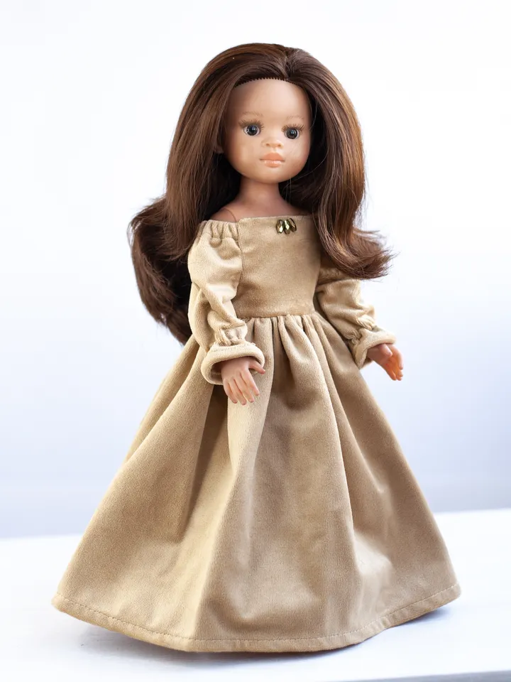 Paola Reina doll clothes, Little Darling by Dianna Effner dress, 13 inch dolls waist 13 - 14,5 cm, long doll dress