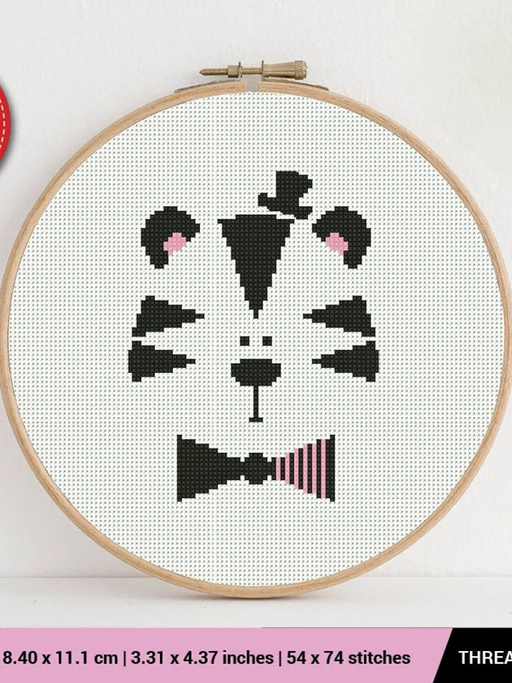 Tiger Black White Cross stitch pattern | Embroidery Pattern | Instant Download | Embroidery Designs