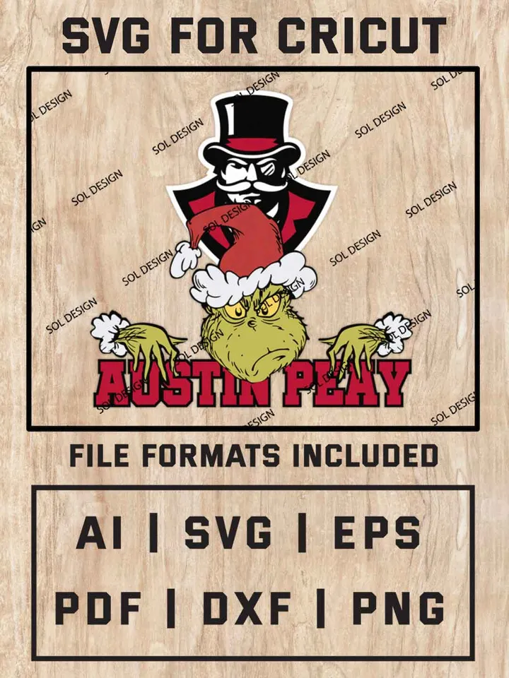 Grinch Austin Peay Governors SVG, NCAA SVG Design, NCAA Austin Peay Governors SVG, NCAA Governors Cricut, Christmas Svg, Grinch svg, Digital Download