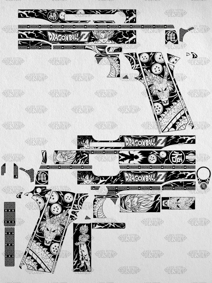 VECTOR DESIGN Colt 1911 governmen Dragon Ball Z