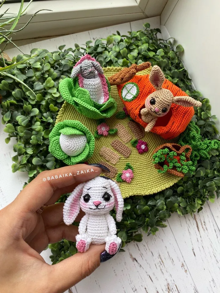 PDF Crochet Pattern Bunny's House, Small Toy Pattern, Amigurumi, Animal Pattern, Amigurumi bunny pattern, House Pattern