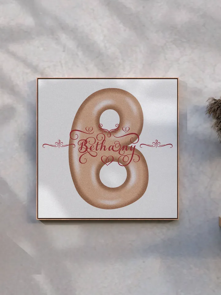 Bethany - name in Samantha style with bright letters, digital design