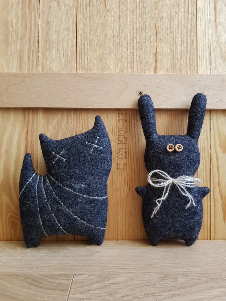 Black Cat pattern Pdf for sewing halloween doll Zombie of felt, stuffed animal diy