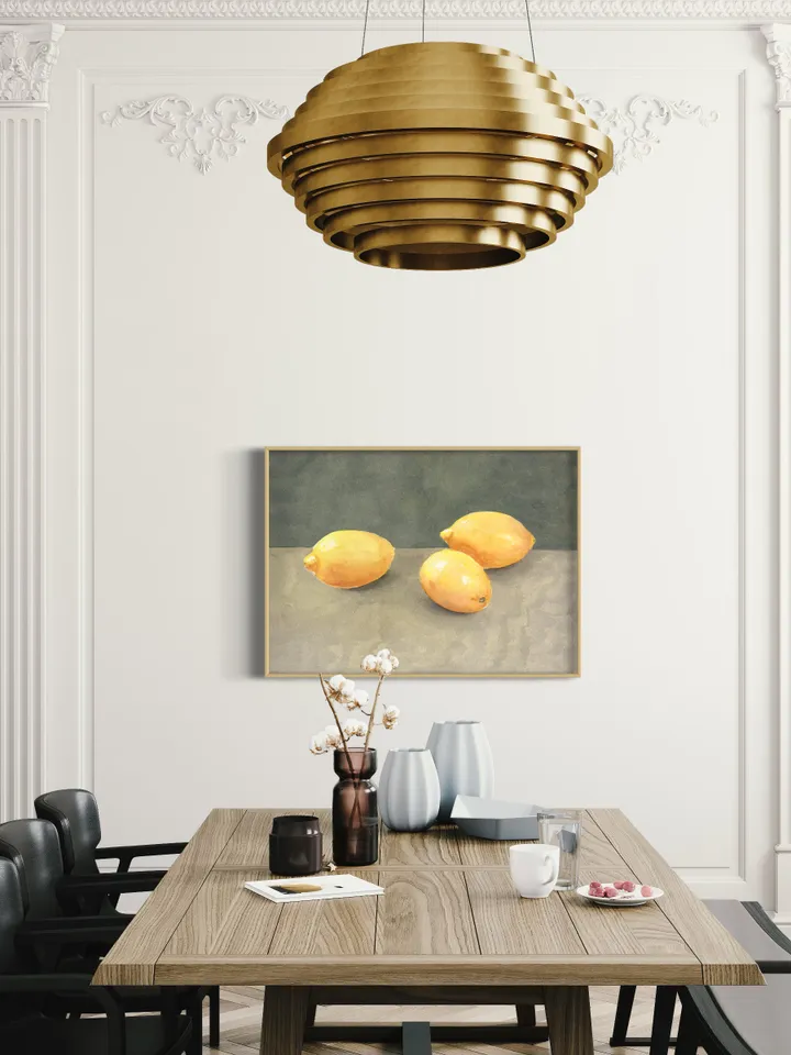 Lemons Still Life, Modern Citrus Art Print, Kitchen Decor, Lemon Wall Art, Minimalist Lemon Art, Lemon Wall Art, Abstract Art Print