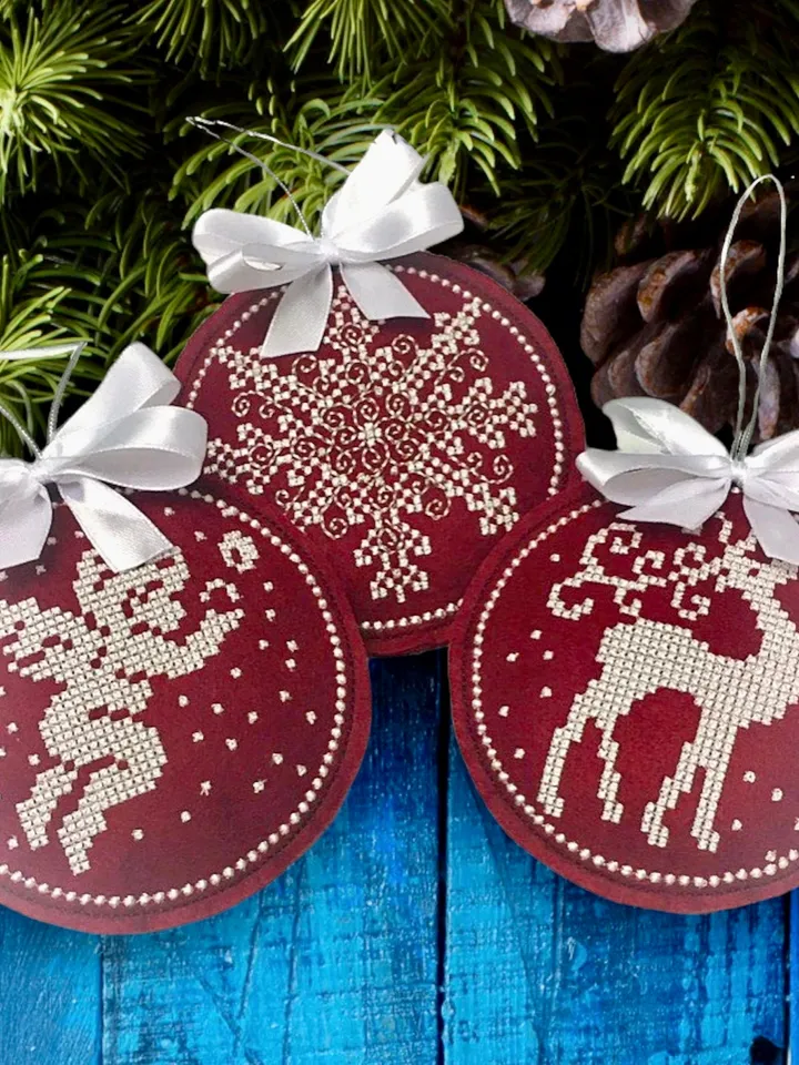 Christmas Tree Toys Set Machine Embroidery Design Pattern for Felt Chtistmas embroidery motif