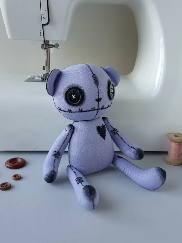 Handmade Bear Doll – Purple
