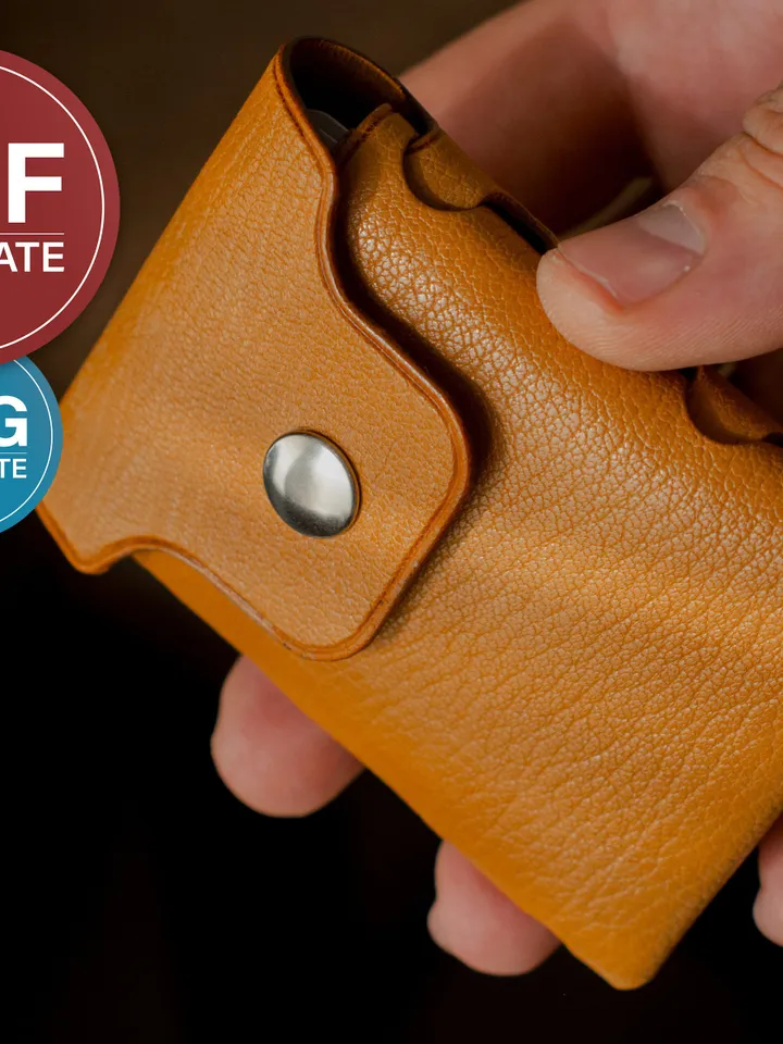 Leather Card Wallet Pattern: Vertical Seamless Design (PDF, SVG) + Video