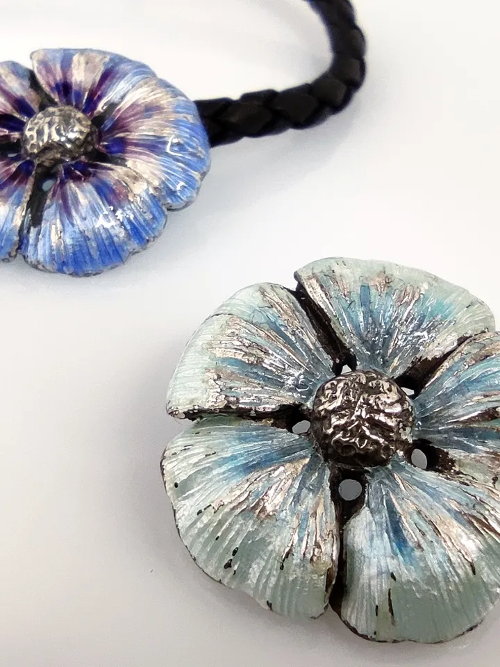 Flower bracelet with charm hot enamel