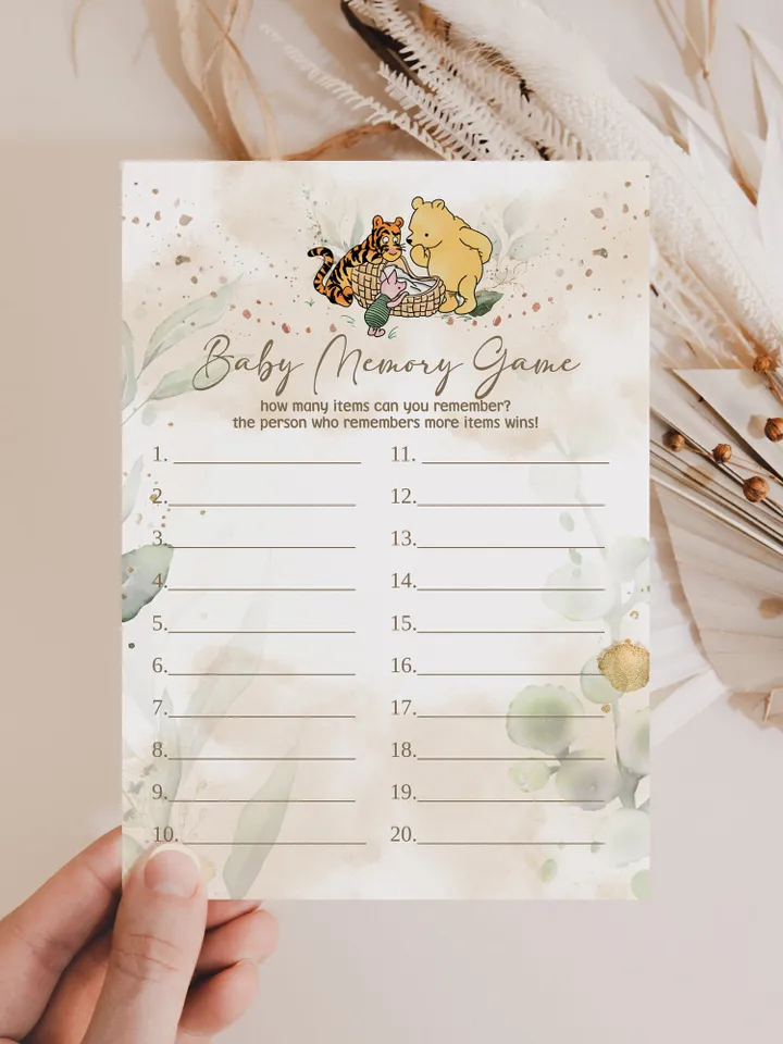 Winnie the Pooh Baby Shower Games; Winnie the Pooh Inspired; Printable Pooh Baby Shower Party Games; Honey Bear Shower Games; Wb1