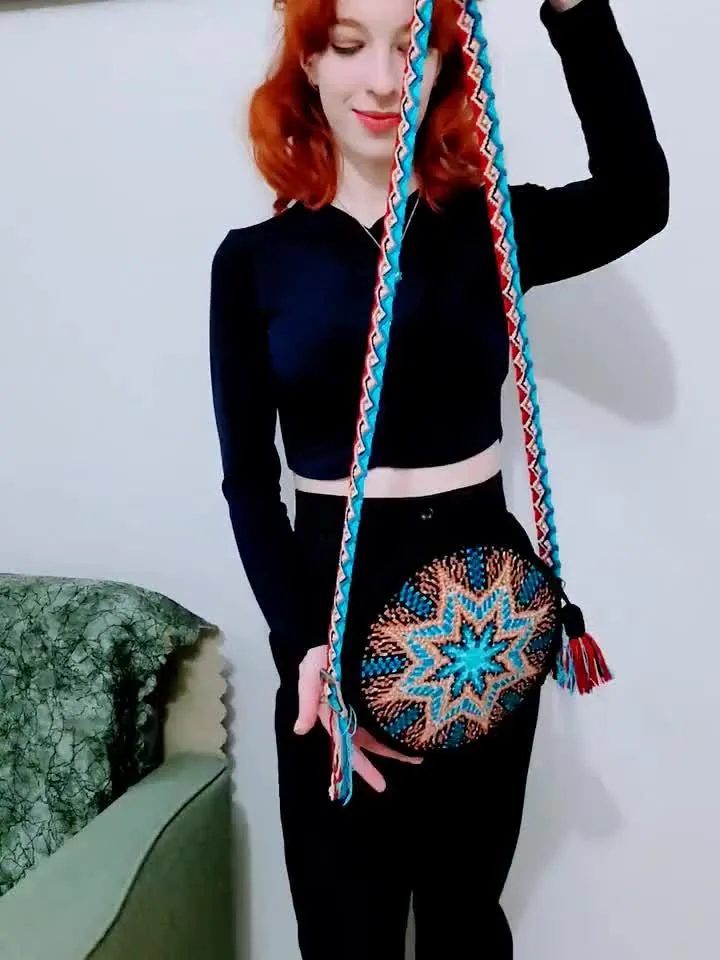 Crochet star bag  Crochet round purse Crochet festival bag Art to wear purse Crochet gift for mom Bohemian hippie bag Unique crochet bag