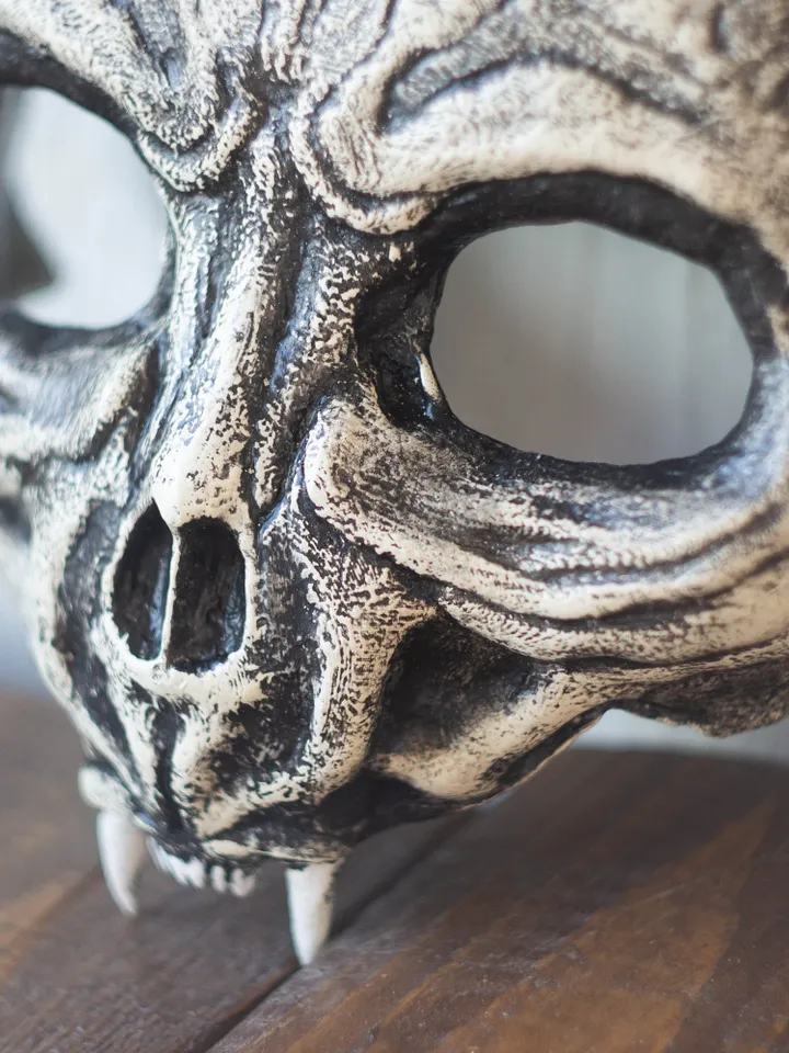 Bat Skull Mask | Animal Skull Mask with Pattern, Cat skull mask