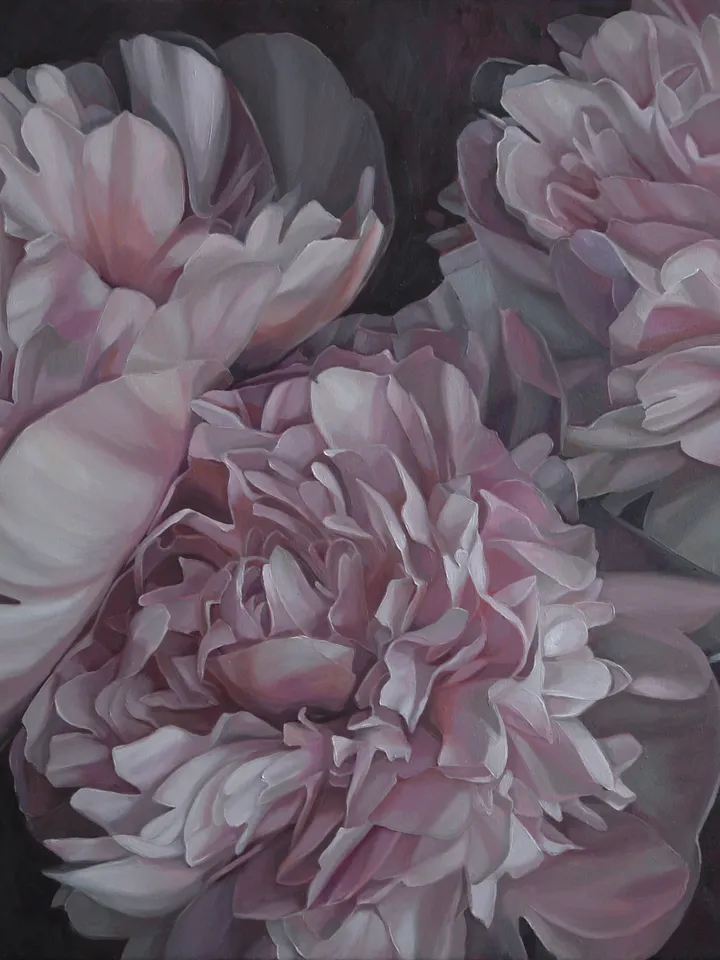 Pink peonies painting