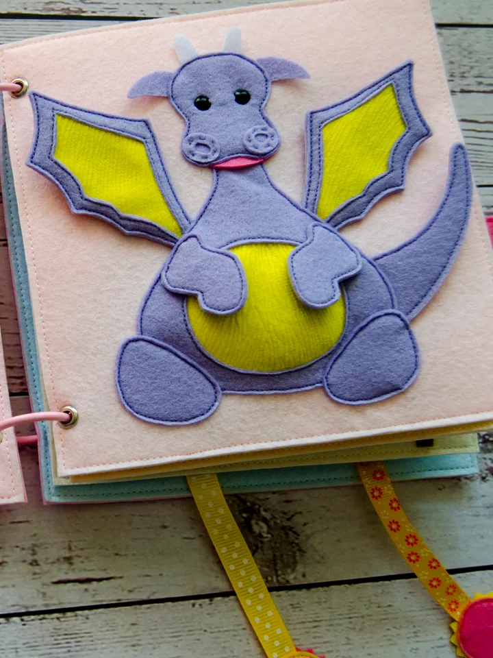 Dragon Quiet book page PDF, SVG Pattern and Tutorial