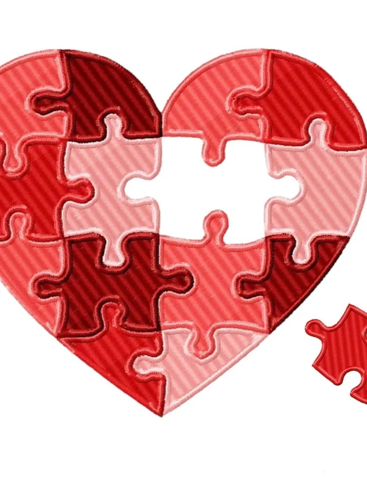 Machine Embroidery Design Heart of Puzzles Custom Apparel fashion Embroidery design digital embroidery pattern machine design heart